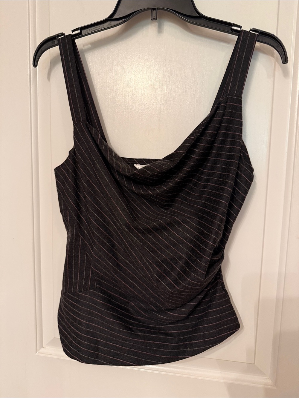 DIANE VON FURSTENBERG BREAGE TOP TANK GRAY PINSTRIPE SIZE 6